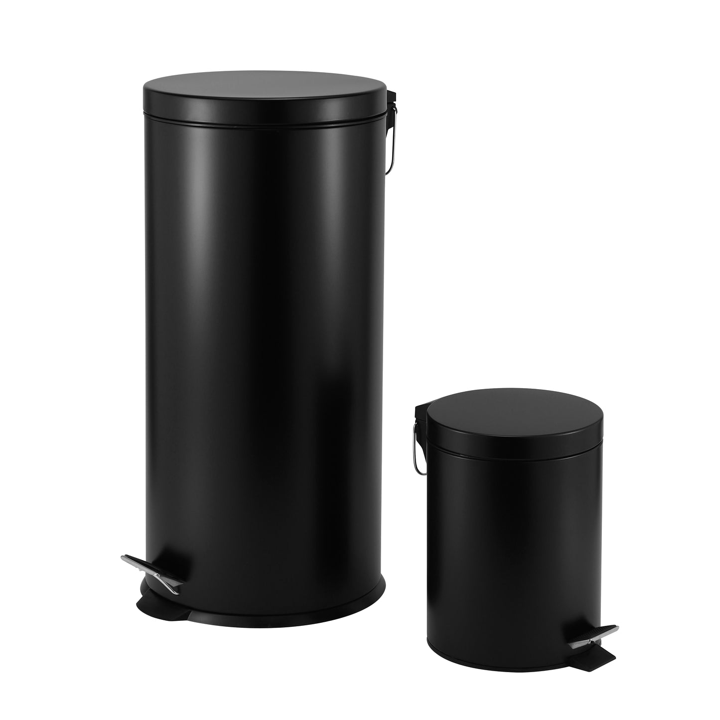 ROMA 5L + 30L STEEL PEDAL BIN COMBO SET - BLACK MATTE