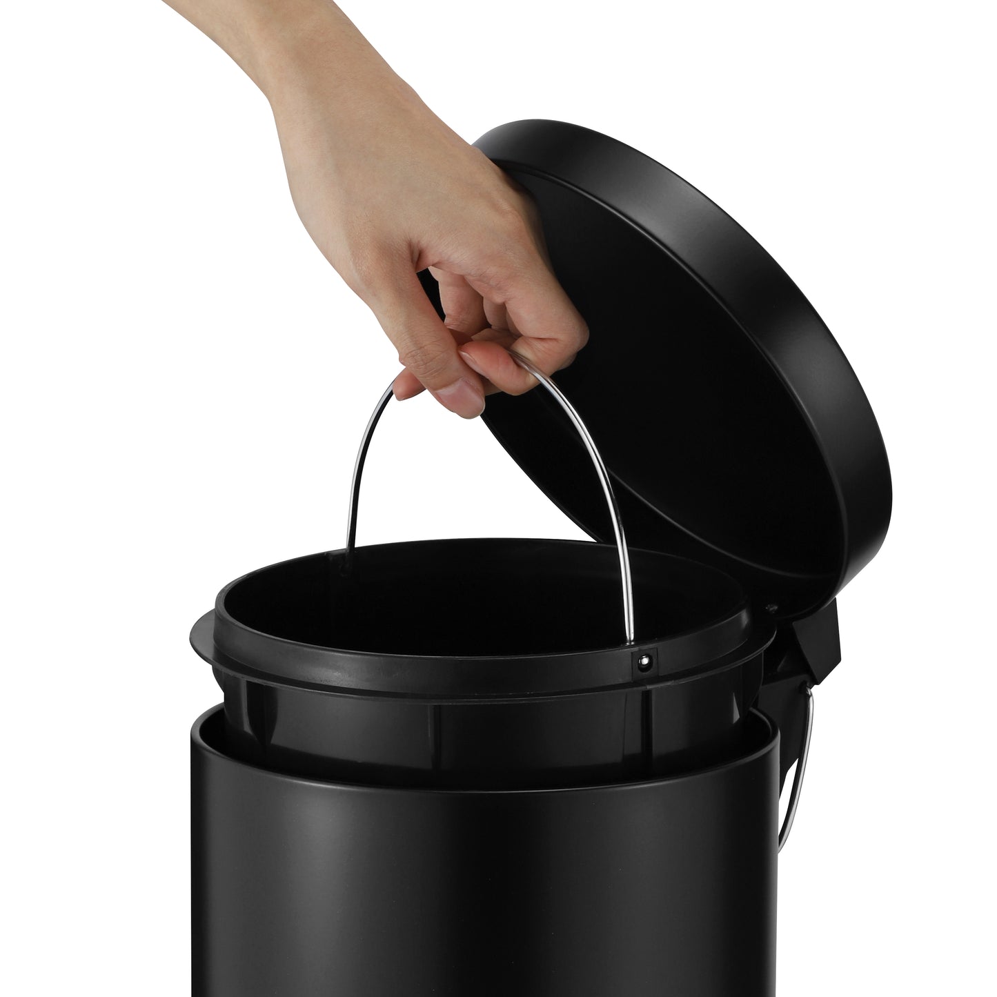 ROMA 5L + 30L STEEL PEDAL BIN COMBO SET - BLACK MATTE