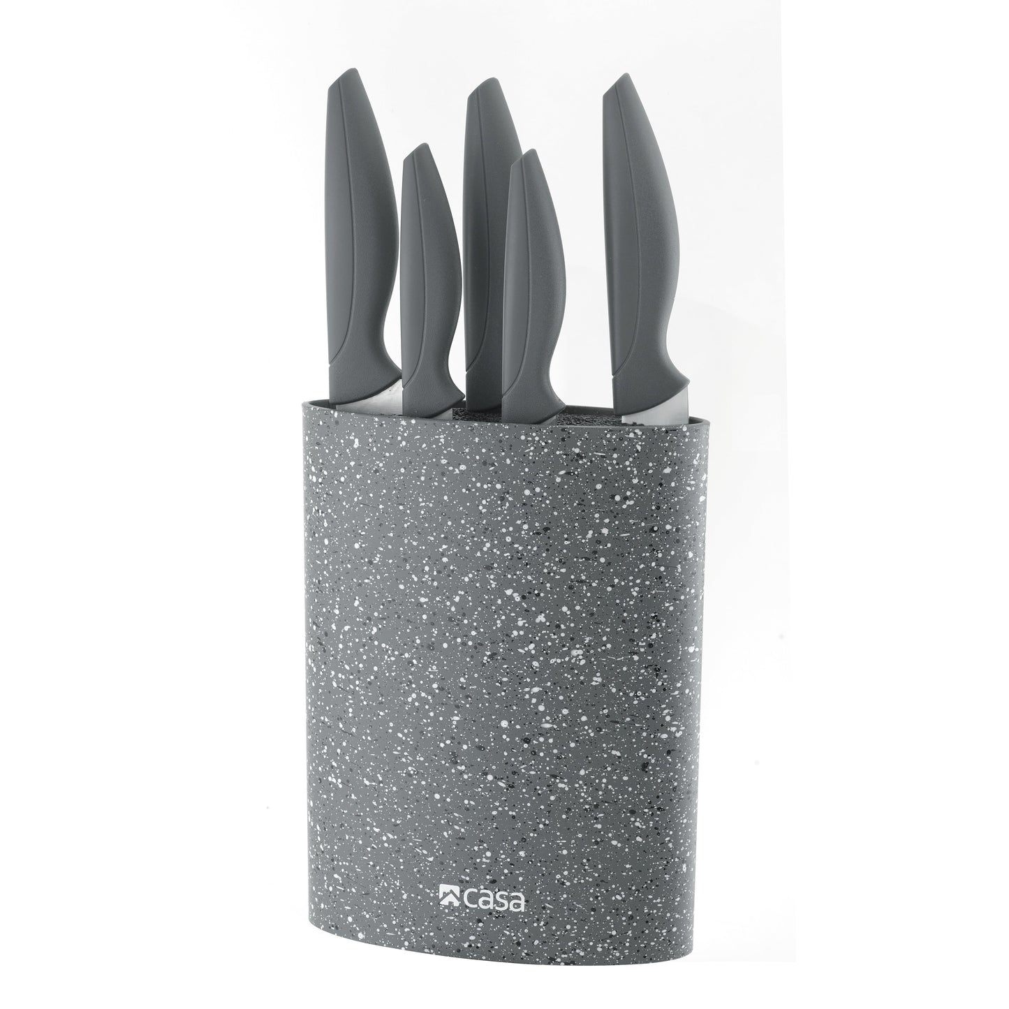 5PC KNIFE & BLOCK - GREY MARBLE - FIRENZE