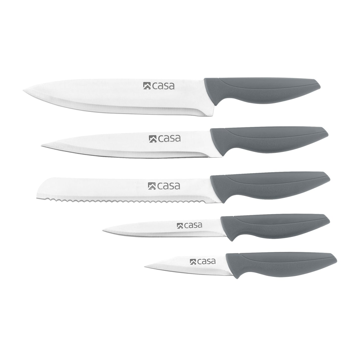 5PC KNIFE & BLOCK - GREY MARBLE - FIRENZE