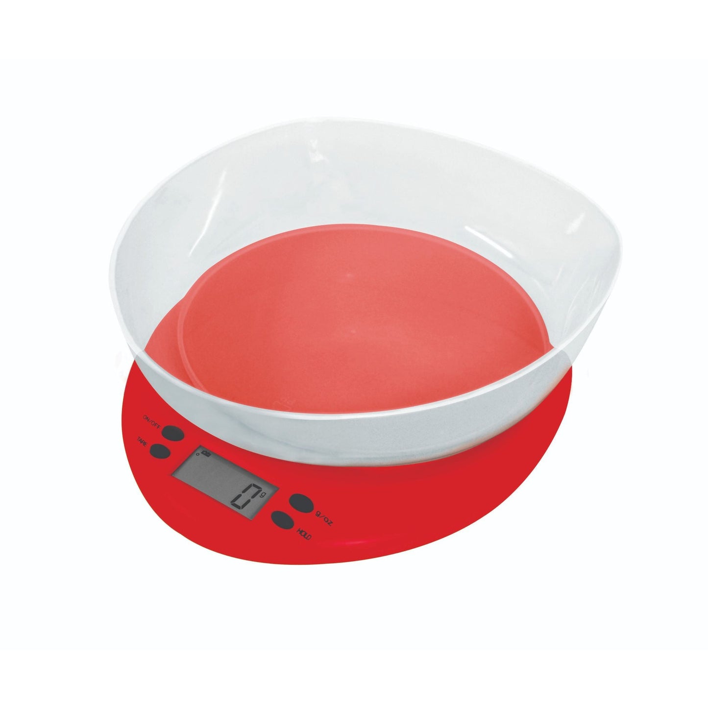 KITCHEN SCALE W/ CLEAR BOWL - FRESCO RED