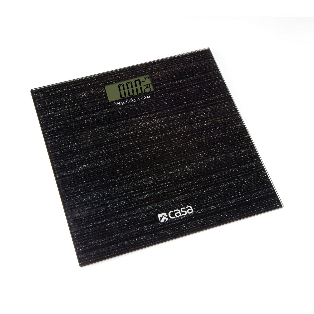 ELECTRONIC SPARKLE GLASS BATHROOM SCALE - NERO (BLACK)