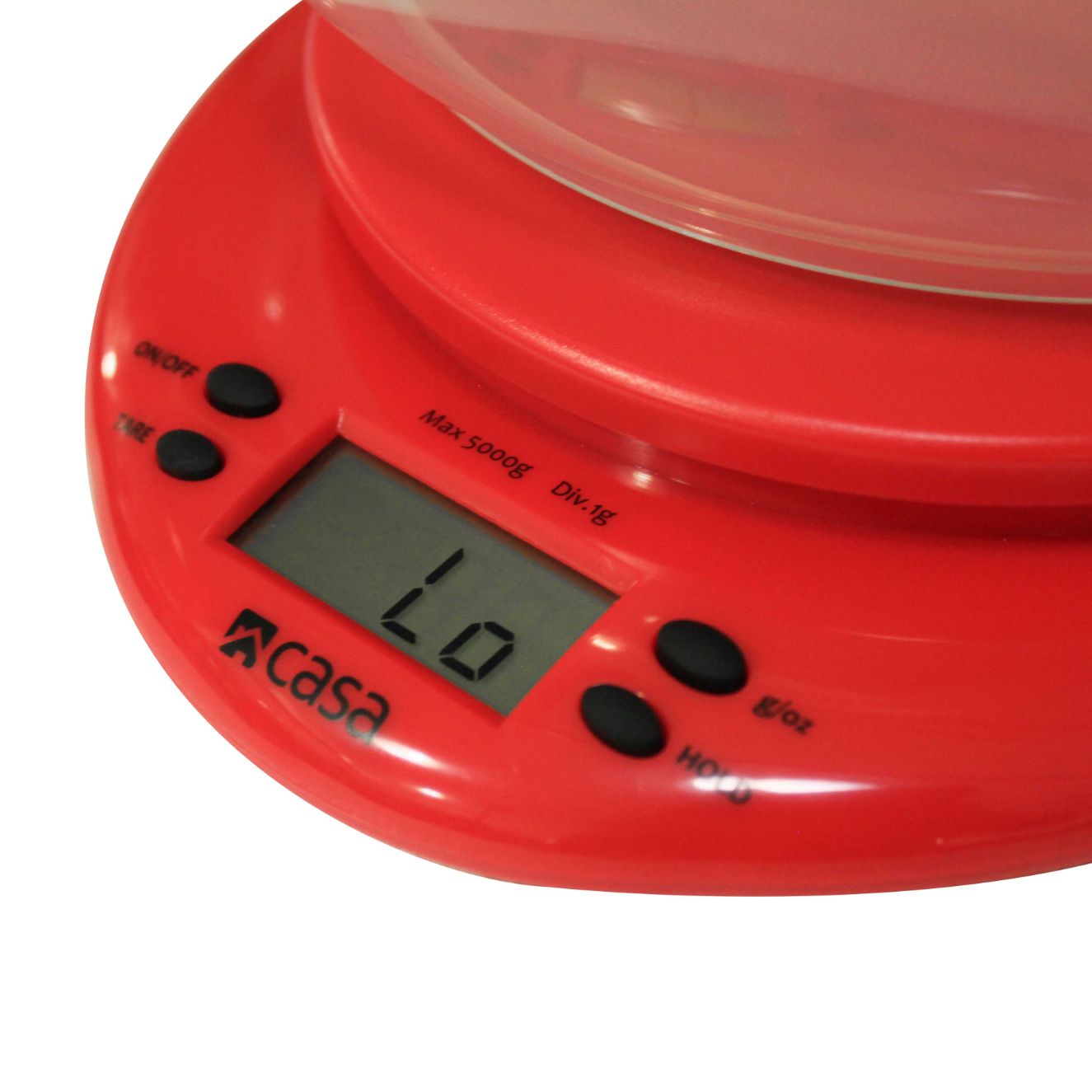 KITCHEN SCALE W/ CLEAR BOWL - FRESCO RED