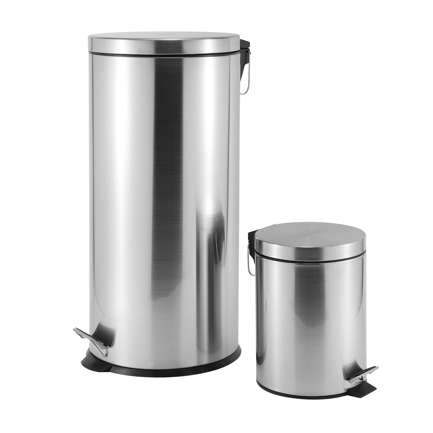 ROMA 5L + 30L S/S PEDAL BIN COMBO SET - SILVER