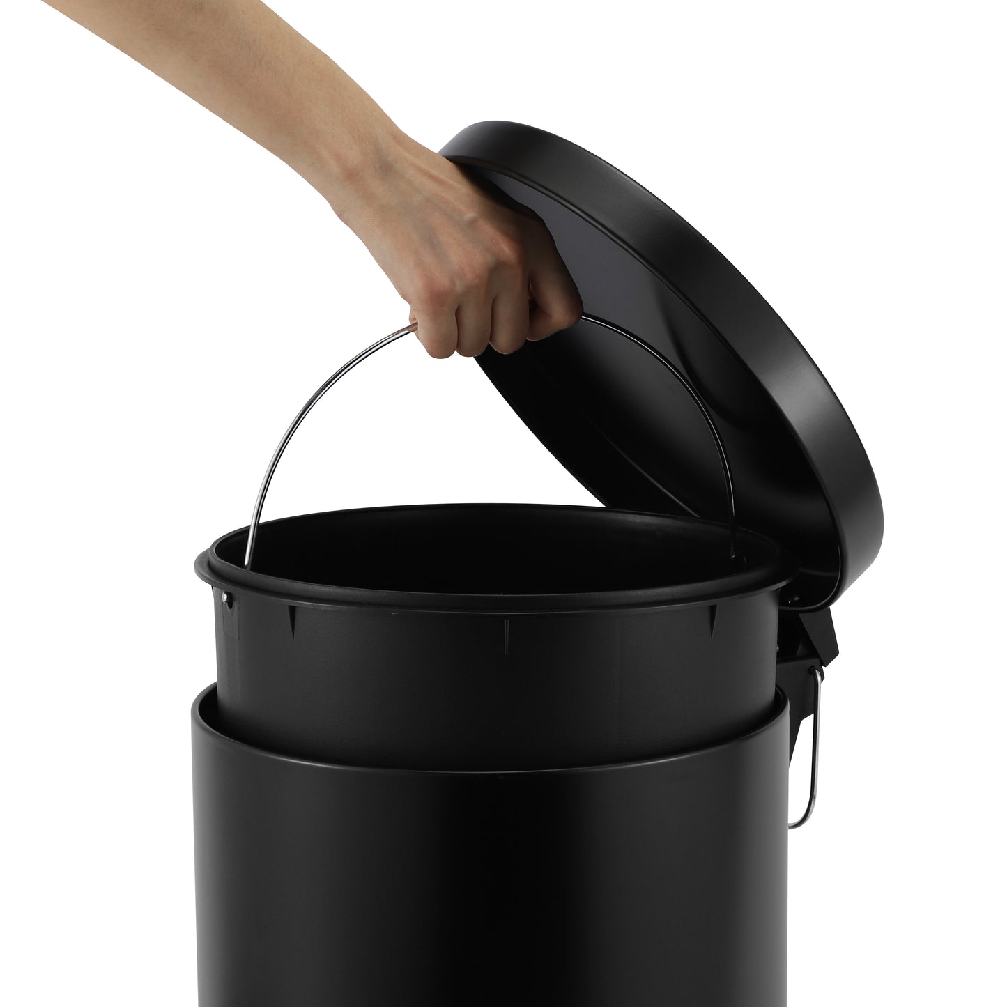 ROMA 30L STEEL PEDAL BIN  - BLACK MATTE