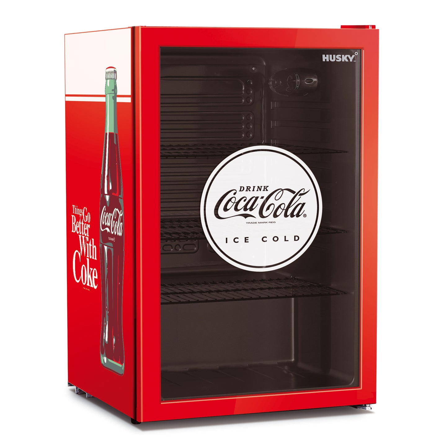 130L UNDER-COUNTER BEVERAGE COOLER - GLASS DOOR - COCA COLA - RED