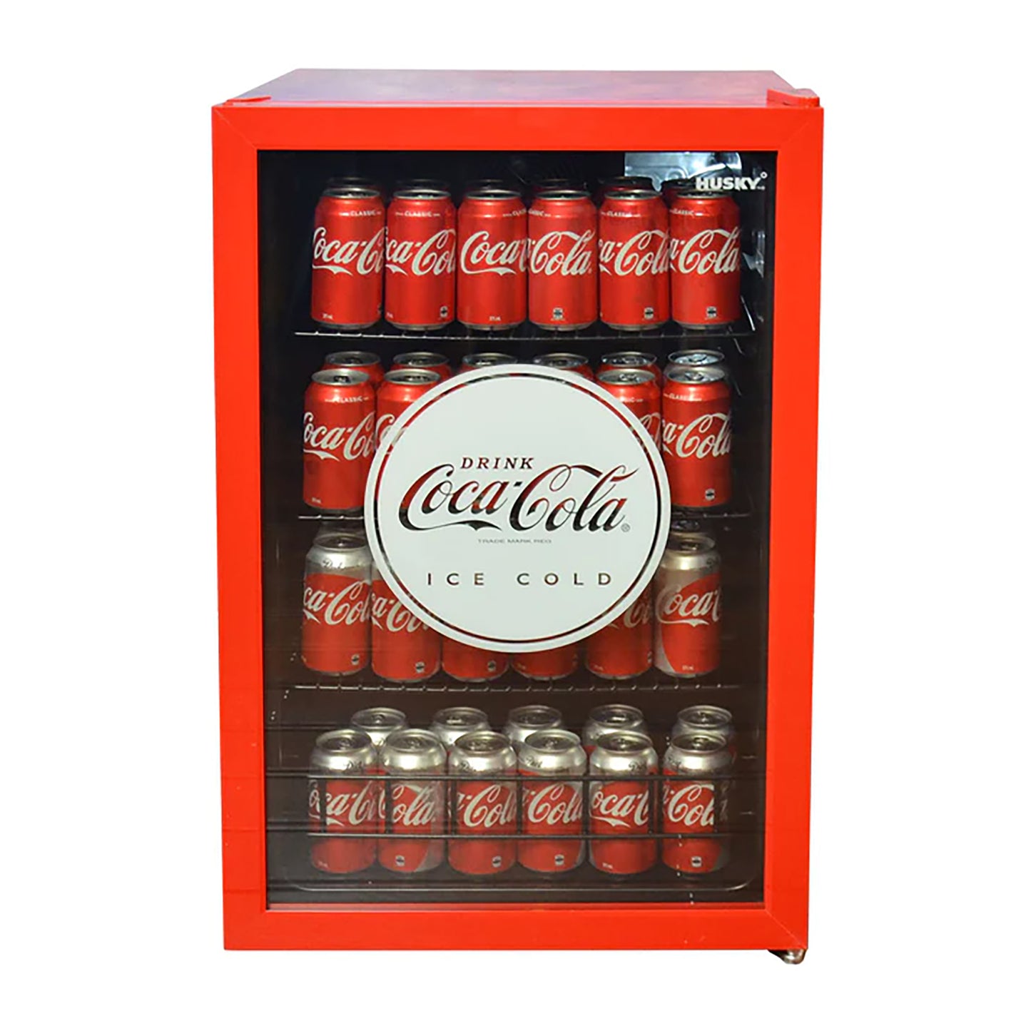 130L UNDER-COUNTER BEVERAGE COOLER - GLASS DOOR - COCA COLA - RED