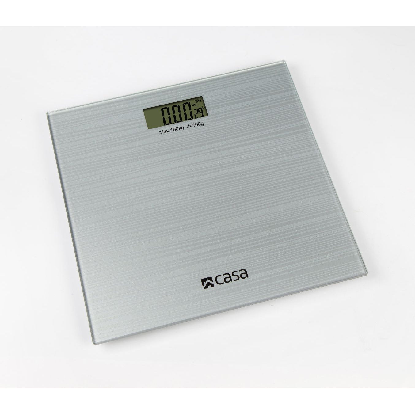 ELECTRONIC SPARKLE GLASS BATHROOM SCALE - ARGENTO (SILVER)