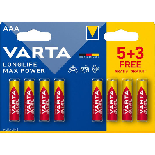 LONGLIFE MAX POWER AAA BATTERIES - 8PC VALUE SET (5+3)