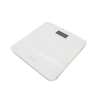 ELECTRONIC GLASS BATHROOM SCALE - ROUNDED CORNERS - BIANCA (WHITE)